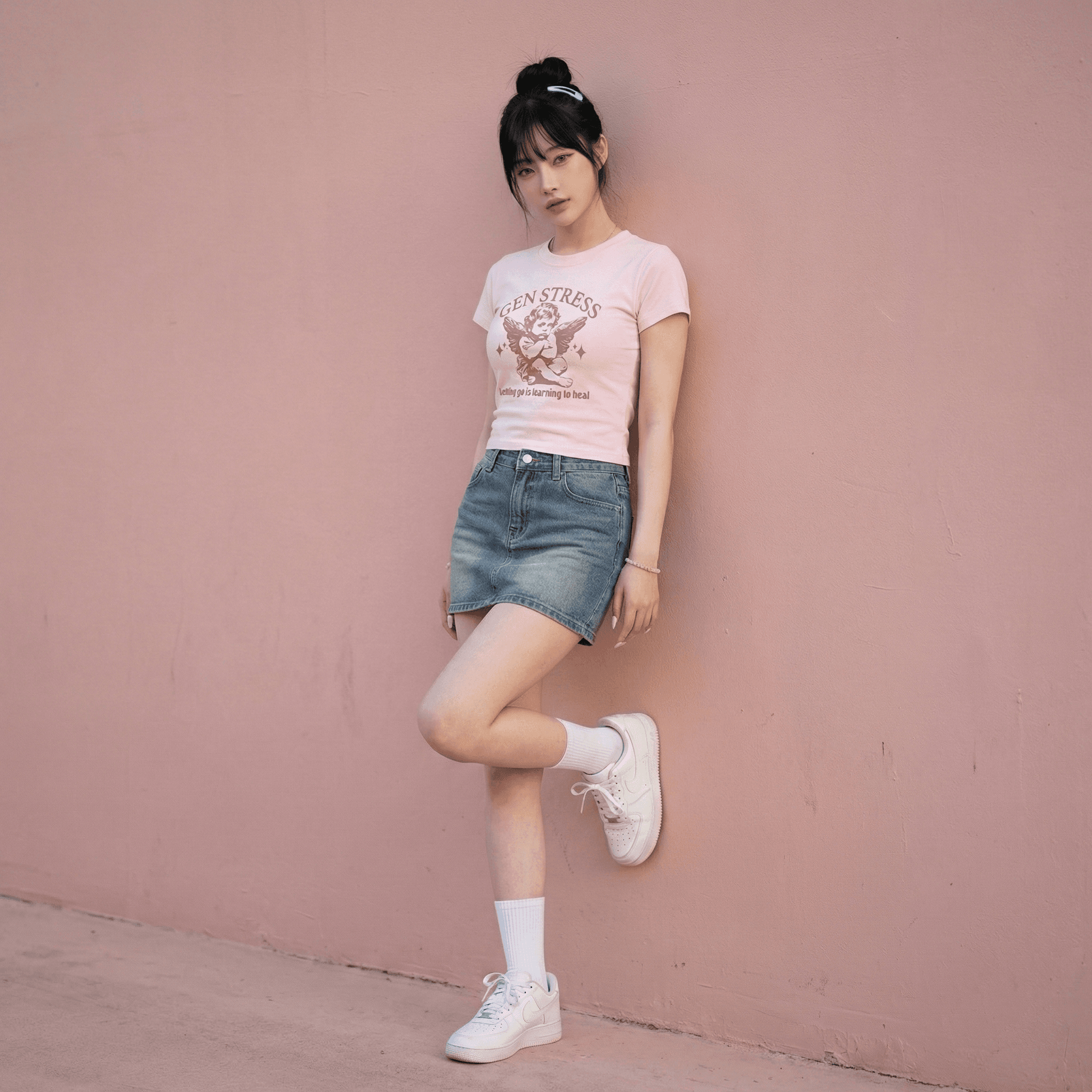 FTS Baby Tee "GEN STRESS" - Pink - Ảnh 2