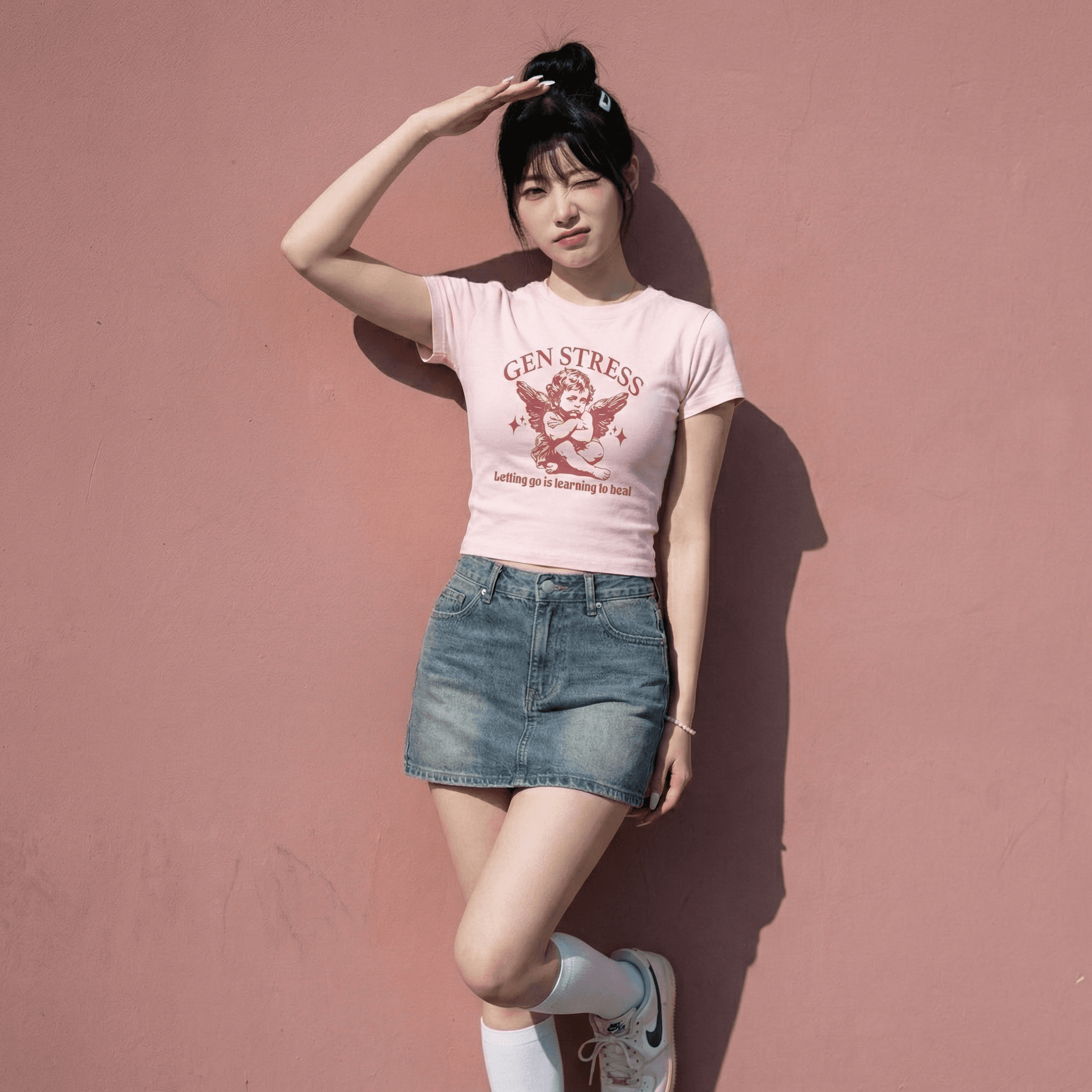 FTS Baby Tee "GEN STRESS" - Pink - Ảnh 3