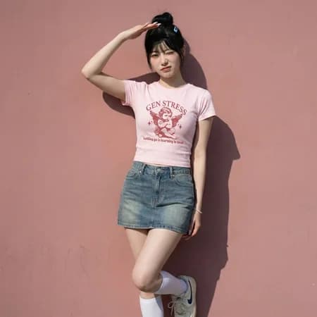 FTS Baby Tee "GEN STRESS" - Pink - Ảnh 3