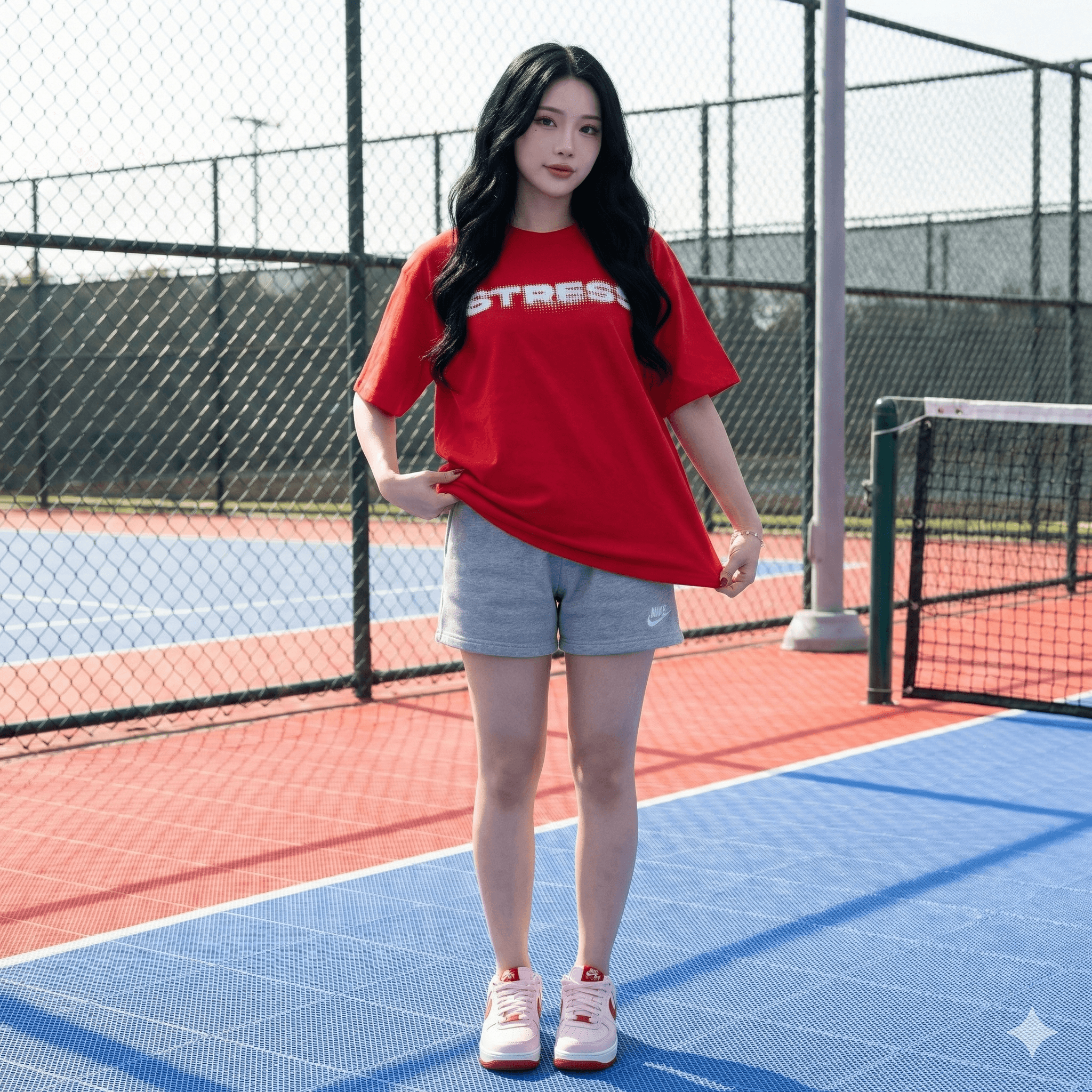 FTS "STRESS - LOGO" Boxy Tee - Red - Ảnh 2