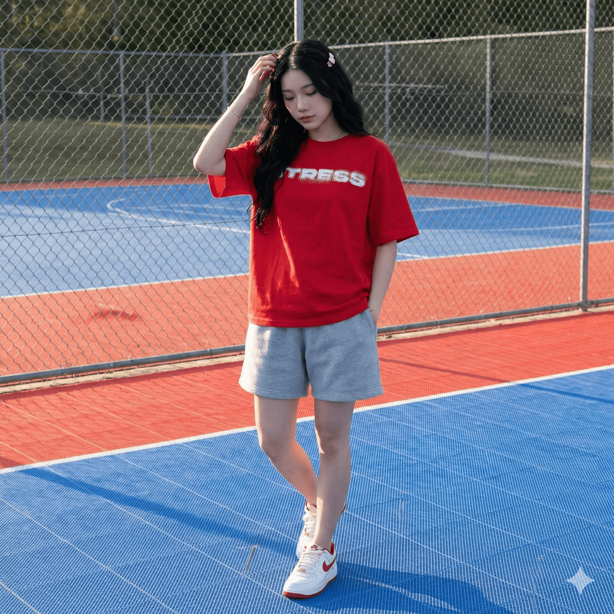 FTS "STRESS - LOGO" Boxy Tee - Red - Ảnh 3