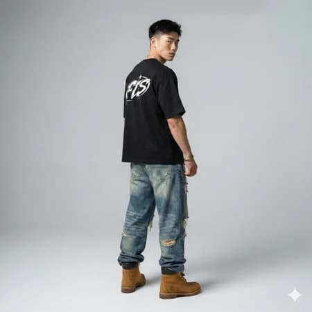 FTS "STRESS - LOGO" Boxy Tee - Black - Ảnh 5