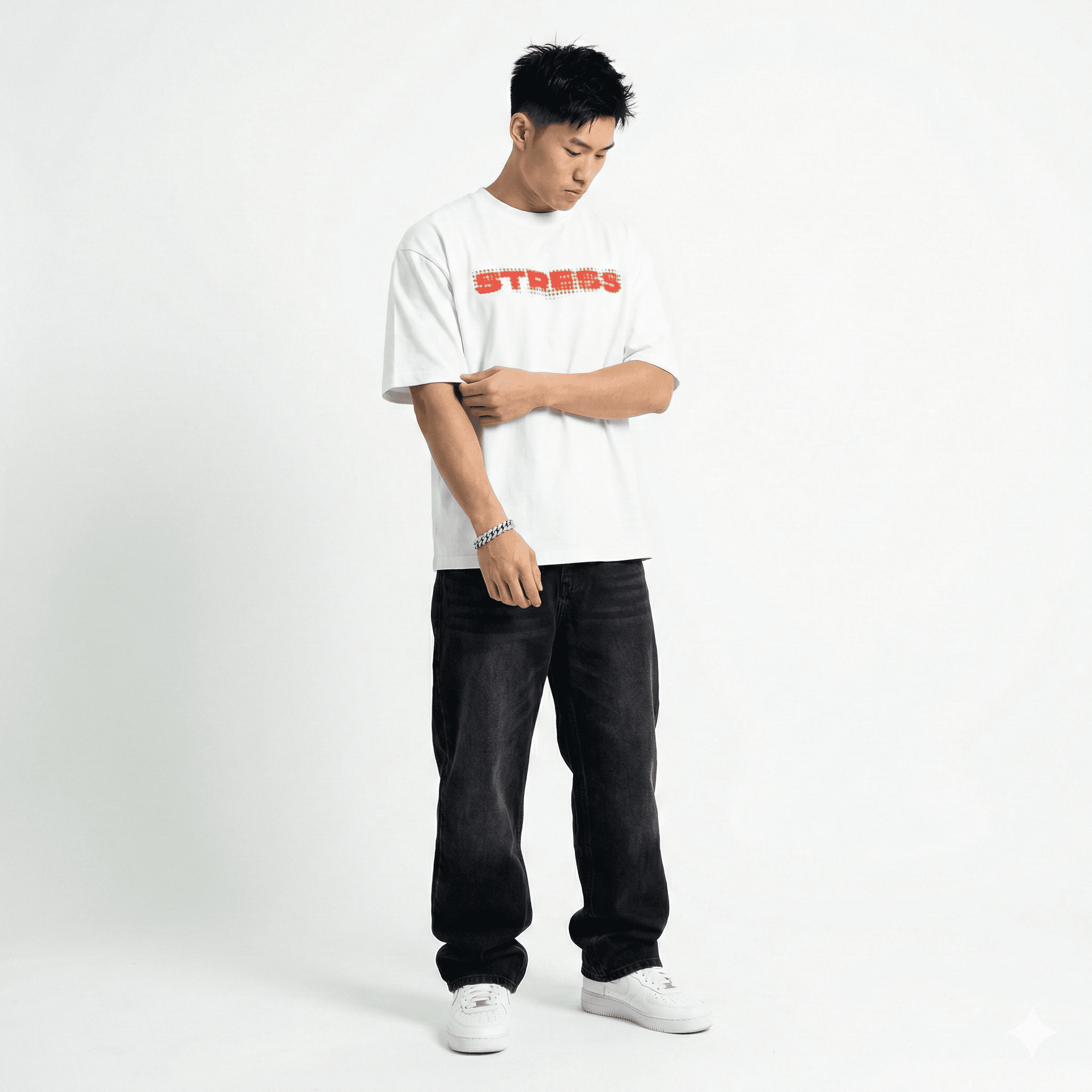 FTS "STRESS - LOGO" Boxy Tee - White - Ảnh 2