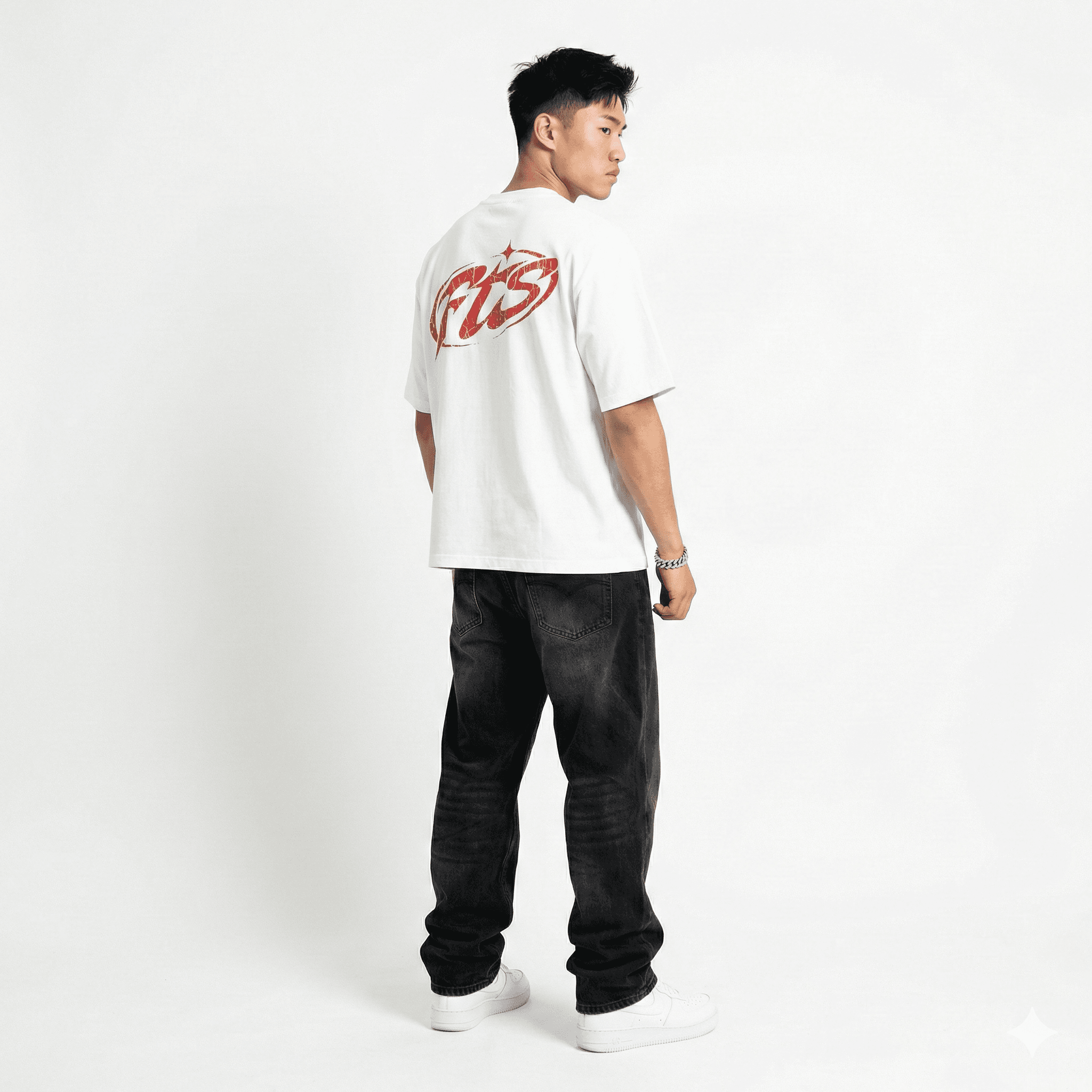 FTS "STRESS - LOGO" Boxy Tee - White - Ảnh 5