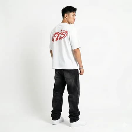 FTS "STRESS - LOGO" Boxy Tee - White - Ảnh 5