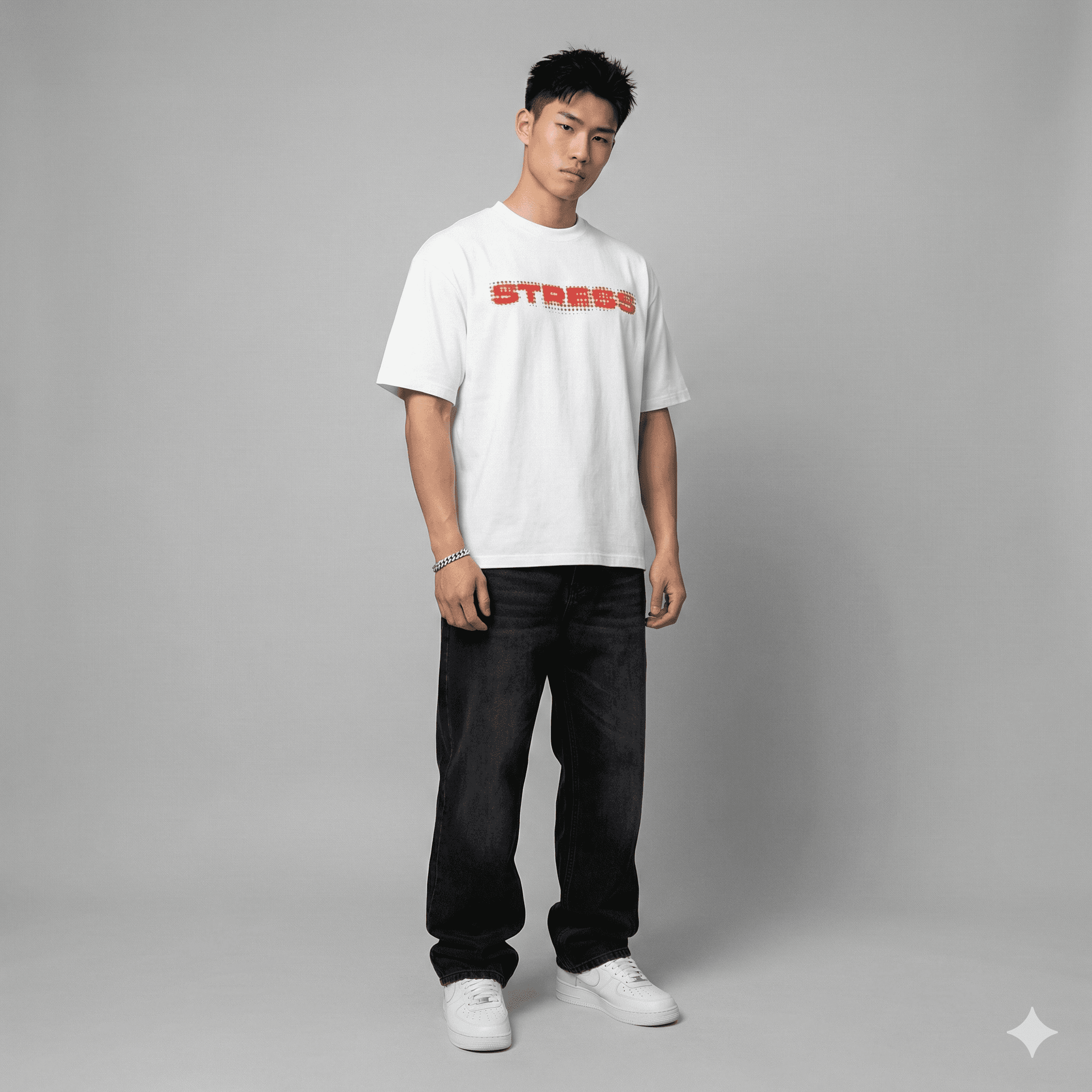 FTS "STRESS - LOGO" Boxy Tee - White - Ảnh 6